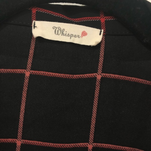 Black and Red Collar Button Light weight Blouse S - Picture 2 of 6